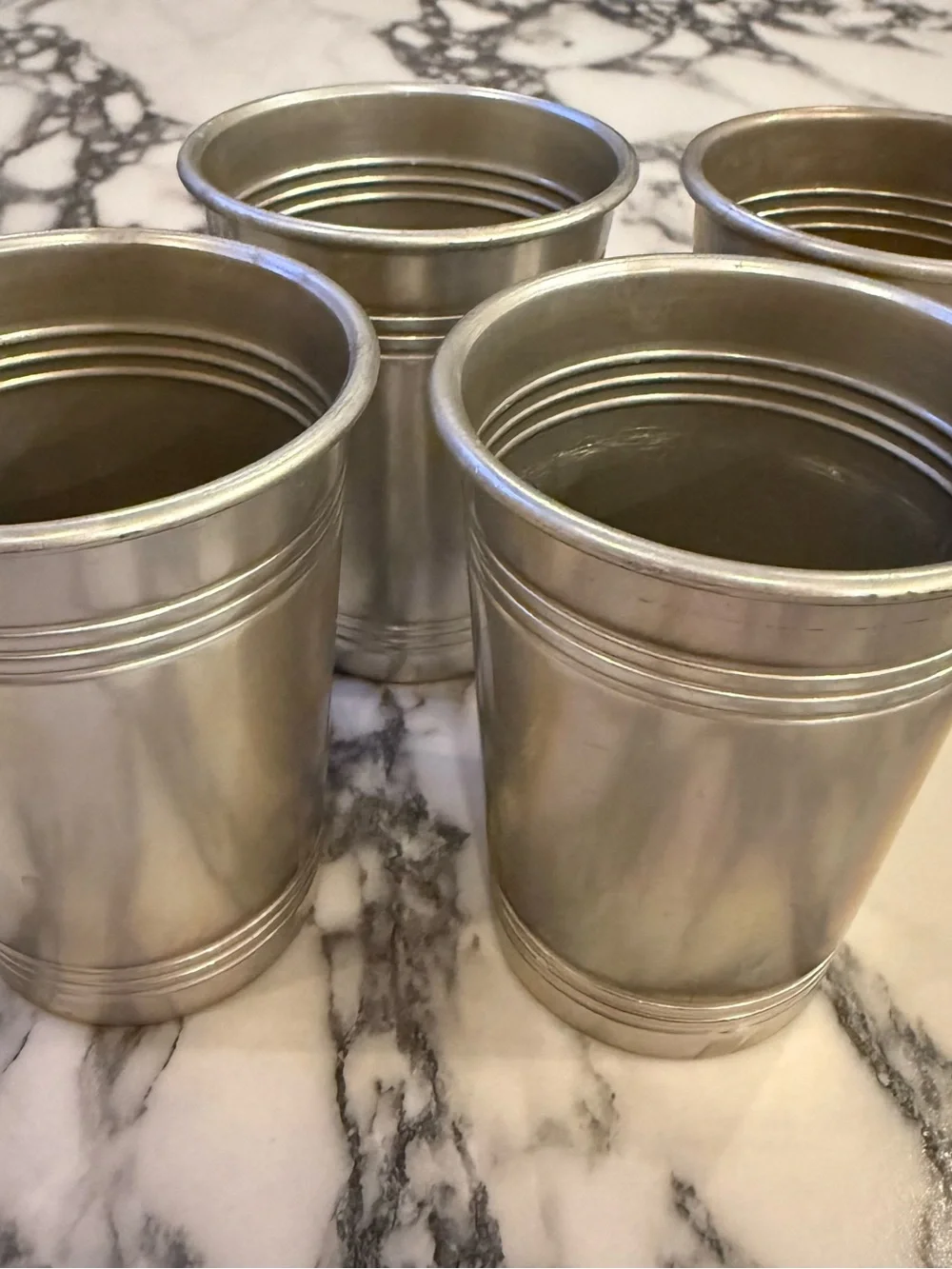 Vintage Mid-Century Metal Julep Cups / Tumblers - Set of 4
